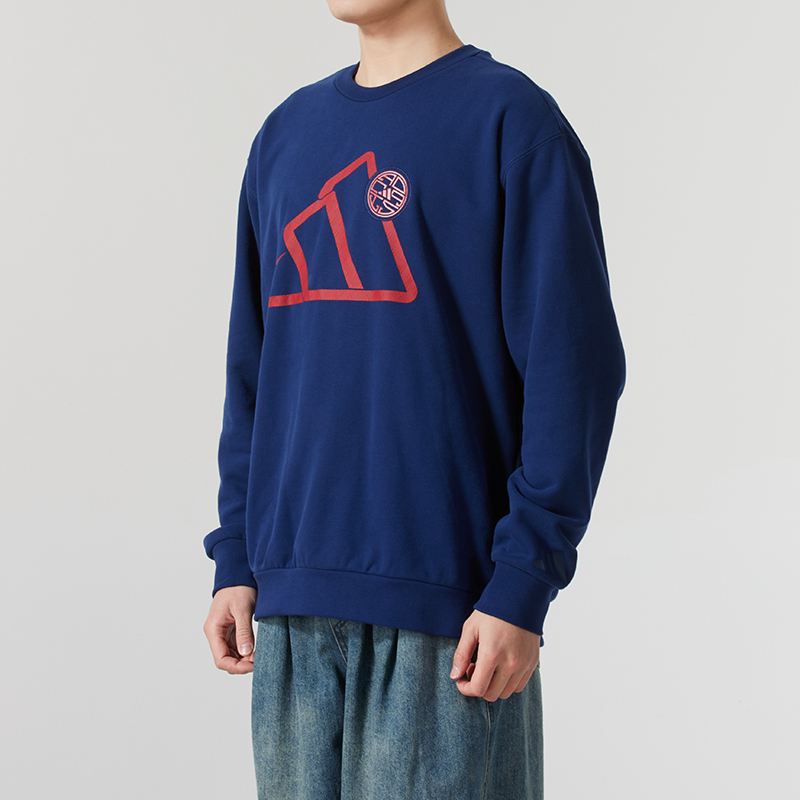 【达人专属】阿迪达斯卫衣男2025新年款宽松圆领运动休闲服JM1004