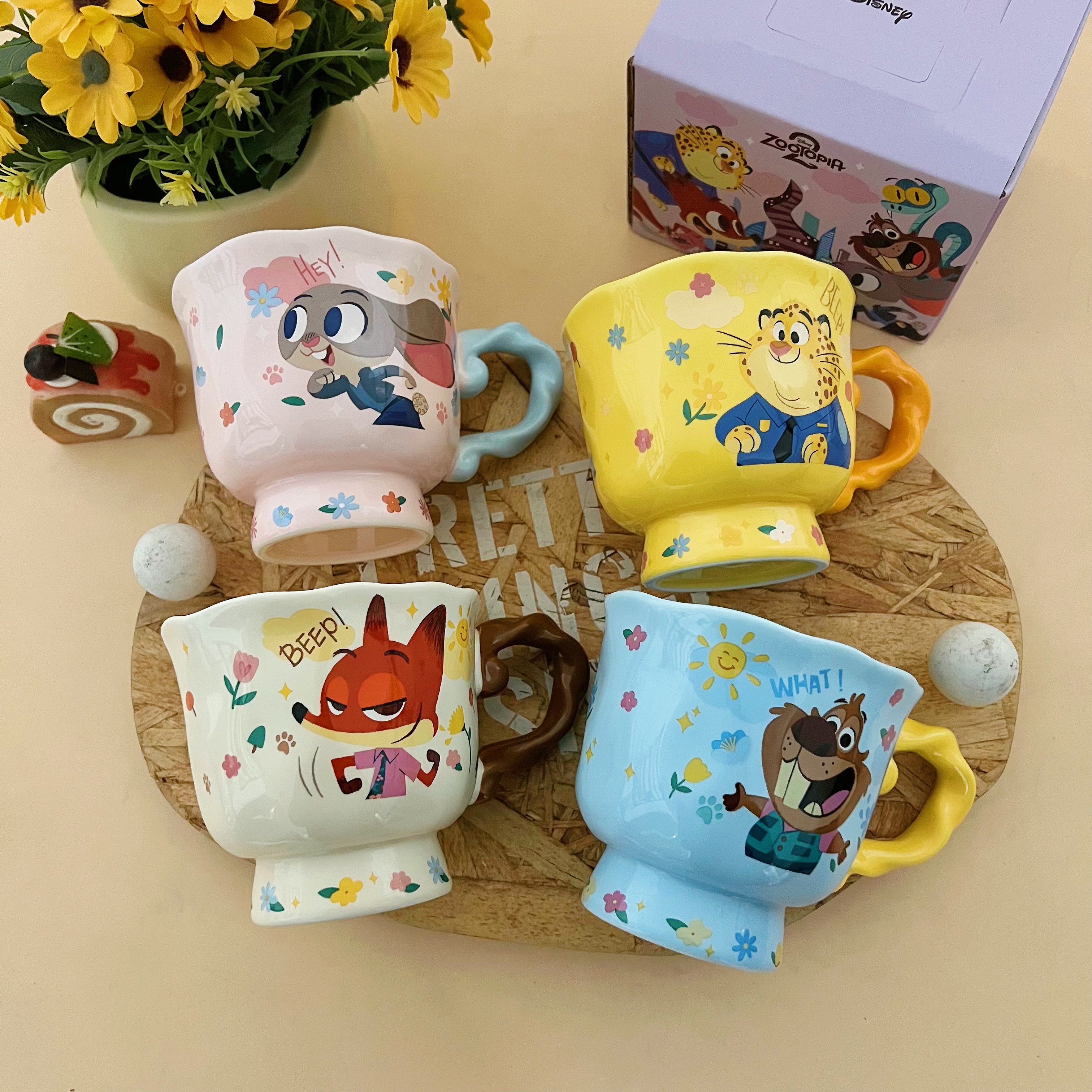 【旭业老张】迪士尼正品疯狂动物城2高脚杯陶瓷杯-礼盒装