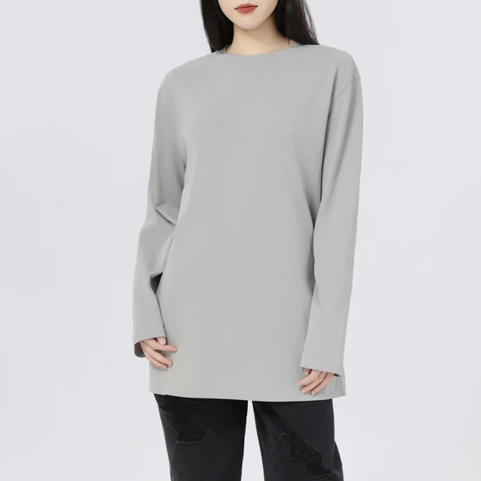 AMASS/阿玛施 春夏新款百搭长袖上衣时尚气质休闲风T恤女530189