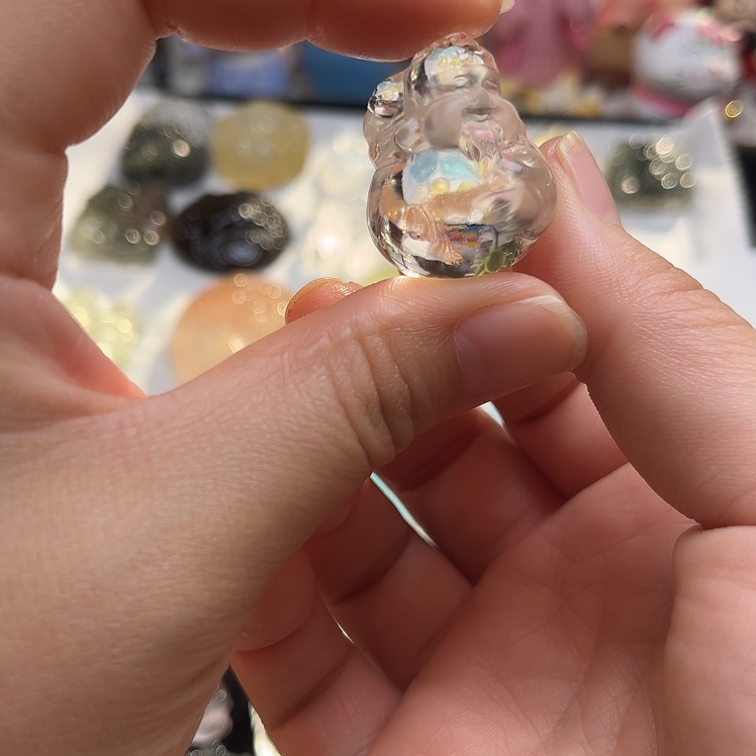 颈饰银S925镶嵌水晶蓝*财神33