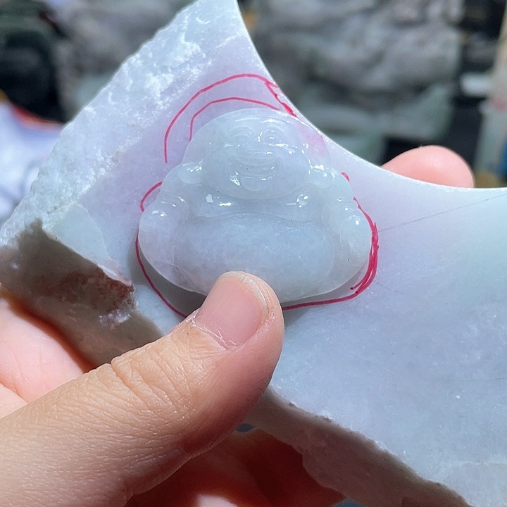 翡翠颈饰未镶嵌郝**呀超厚装佛公