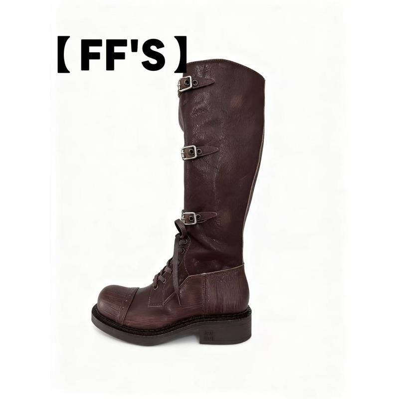 手工定制战损靴女鞋