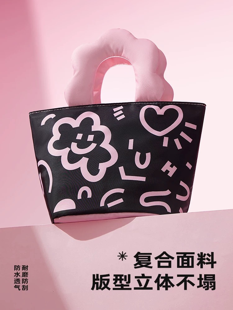 云朵涂鸦饭盒手提袋高颜值防水防油防污小学生上班族大容量保温袋