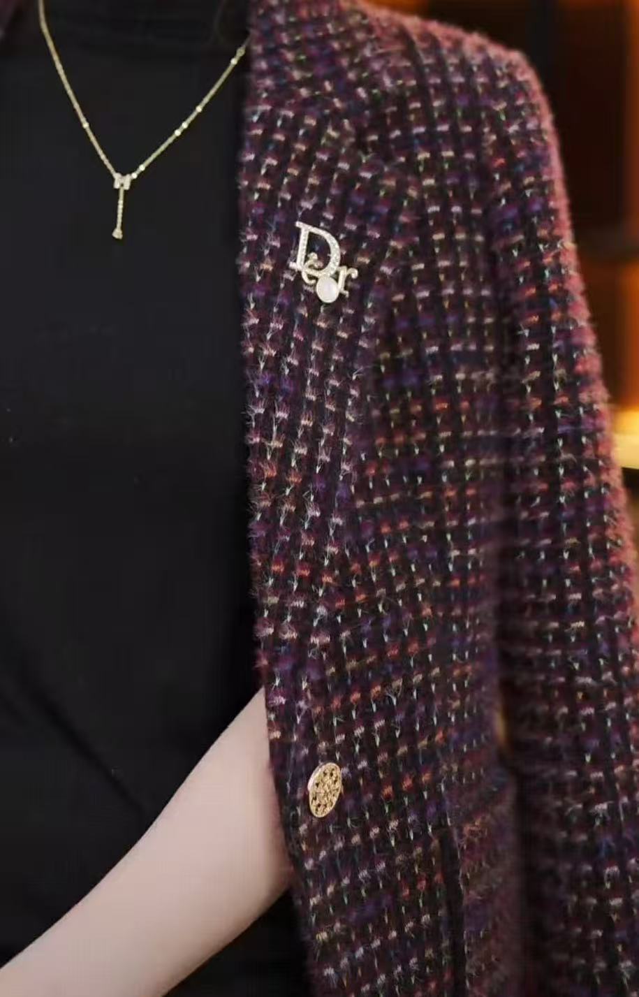 【送运费险】【送胸针】杭州原版正品2025秋冬气质 紫色外套女