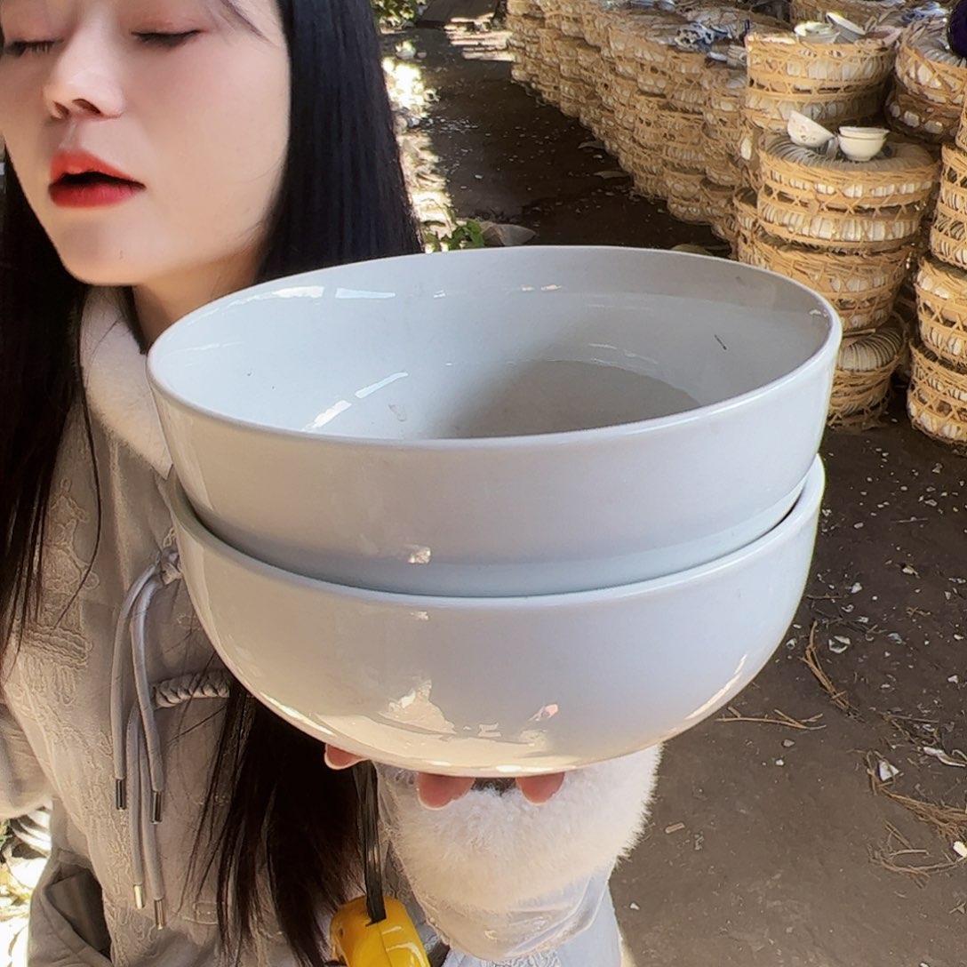 摆件瓷景德镇陶瓷8寸大汤碗2个