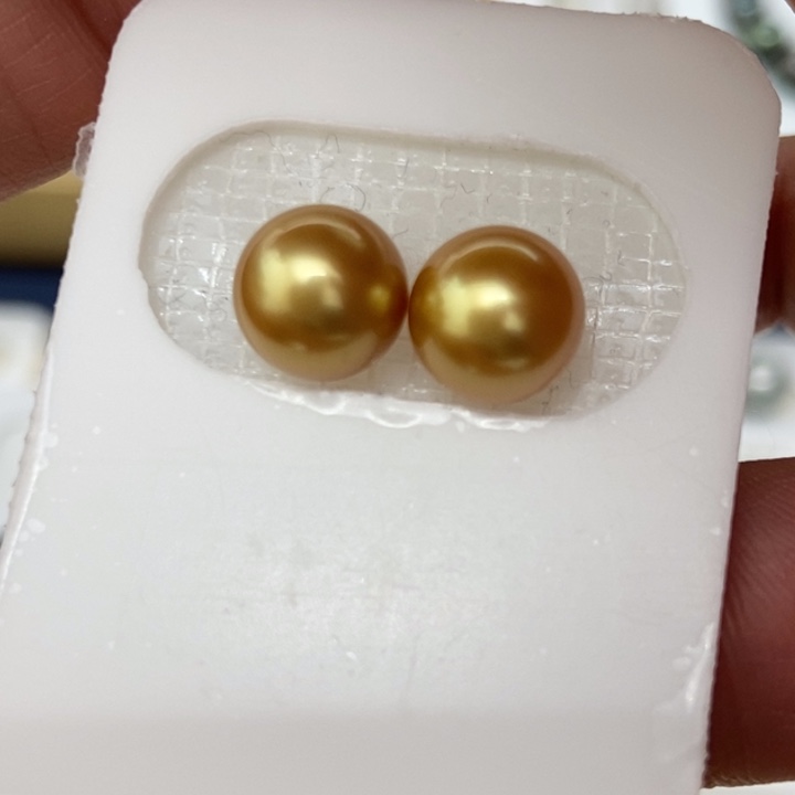 海水珍珠未镶嵌裸珠8.8mm深浓金