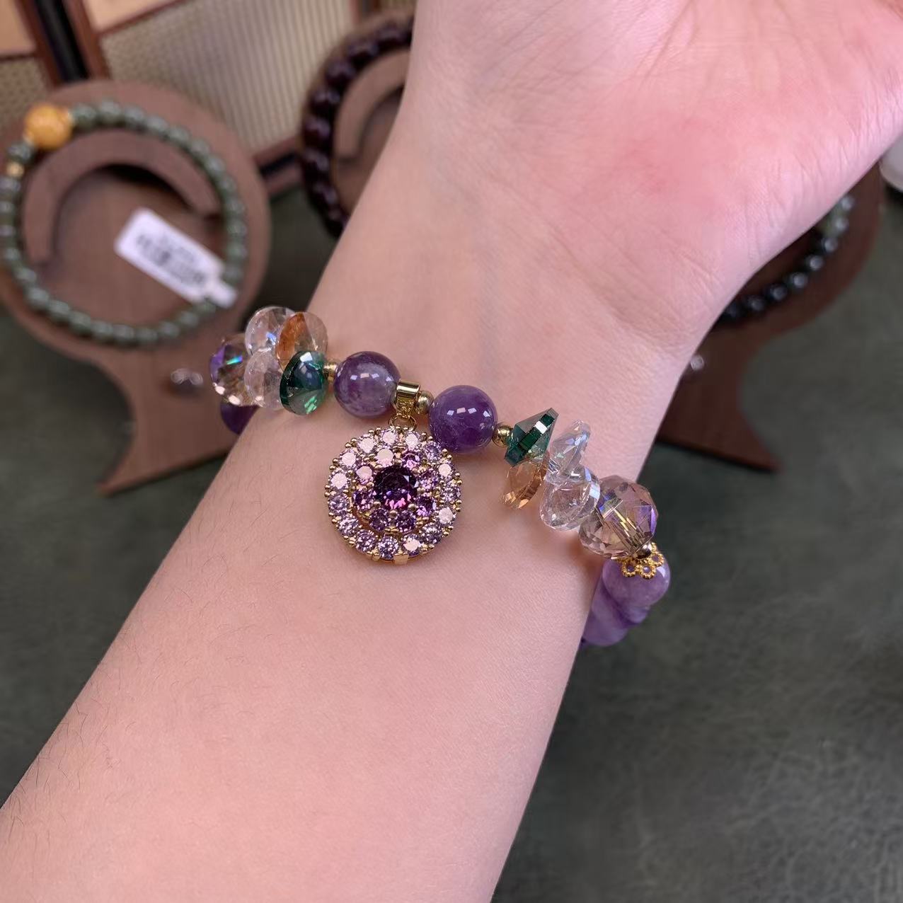 【欢姐专属】MK1058紫水晶 锆石手串