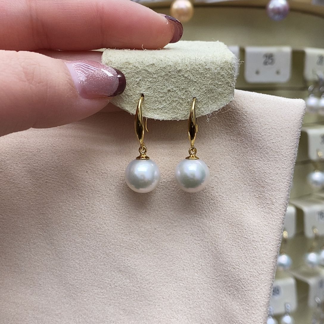 淡水珍珠耳饰银S925镶嵌