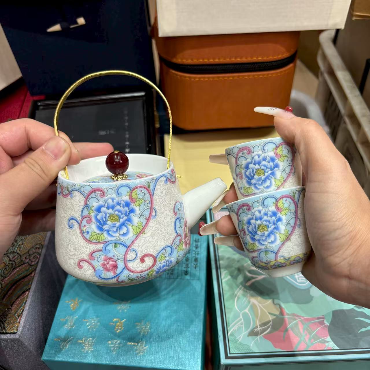 【闪购商品】掐丝银提梁壶加两杯 5013+5012