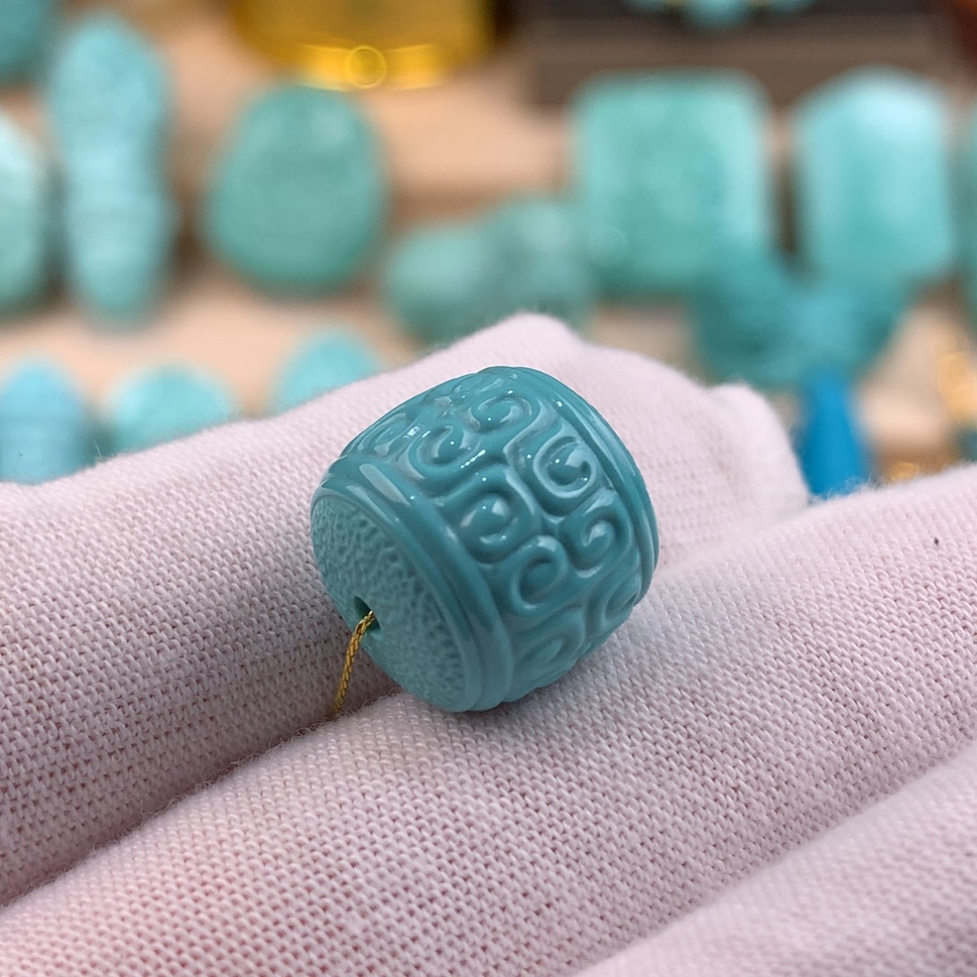 绿松石未镶嵌回纹老型卡13.8