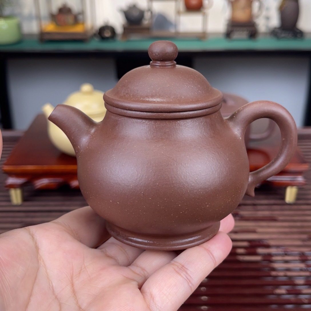 紫砂茶壶170毫升半手工紫泥潘壶