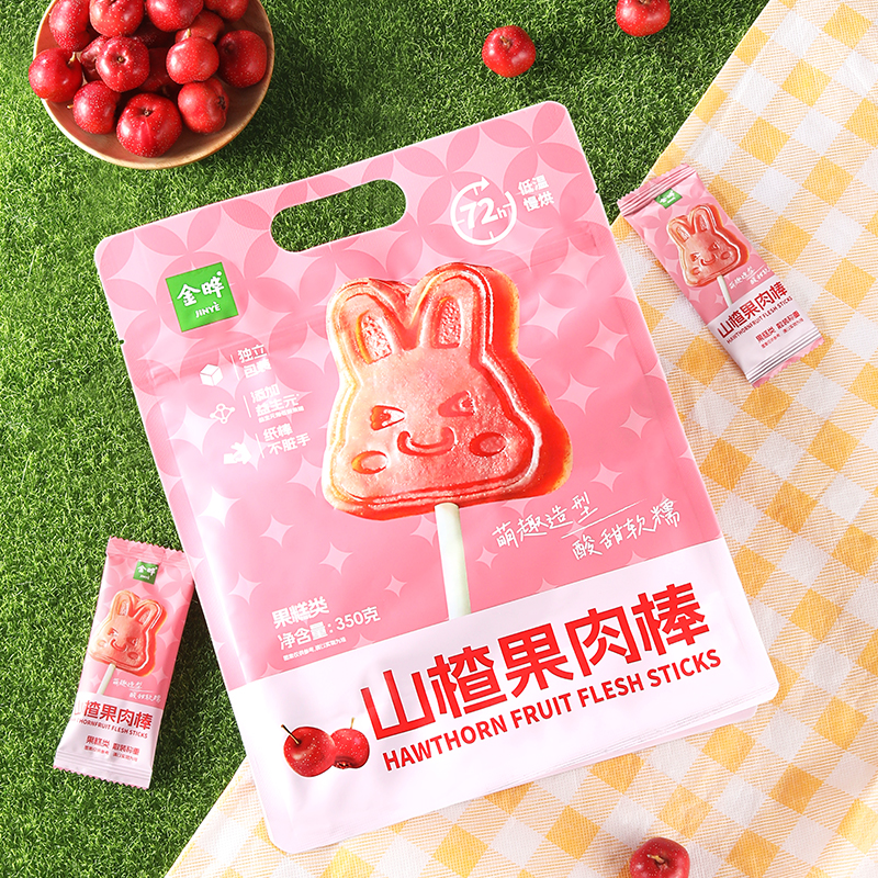 金晔【无添加白砂糖】益生元果肉棒儿童山楂零食盒装