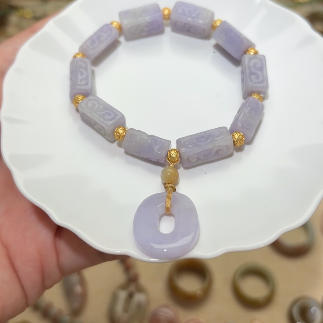 合金手链翡翠紫翡手串