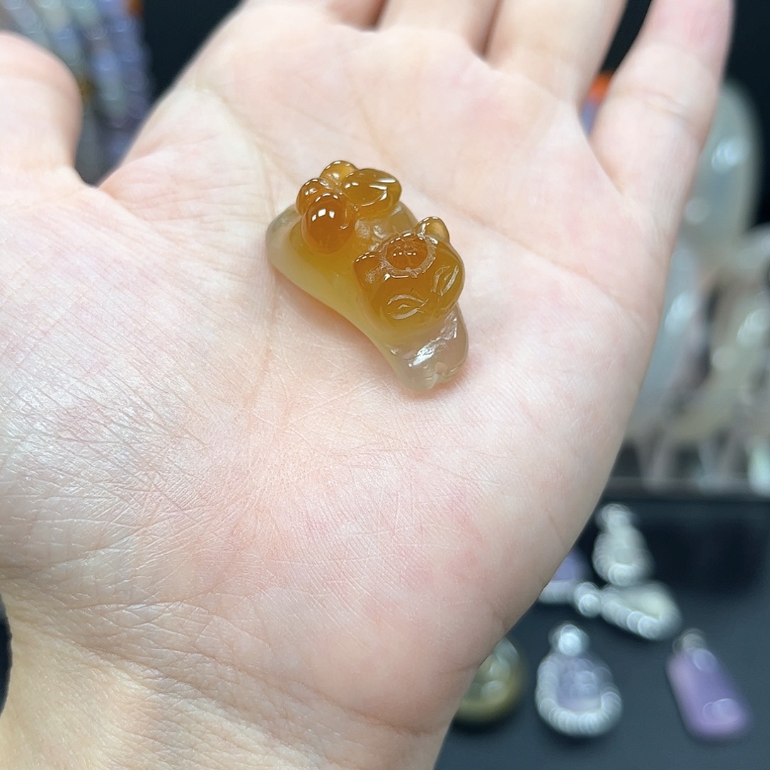 玛瑙/玉髓颈饰银S925镶嵌