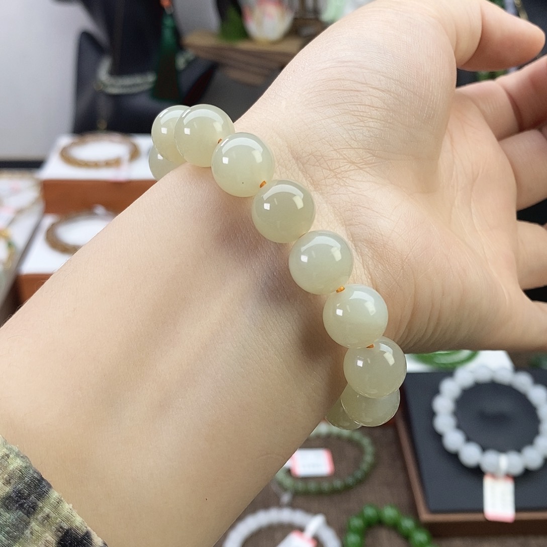 和田玉手串卡12未镶嵌