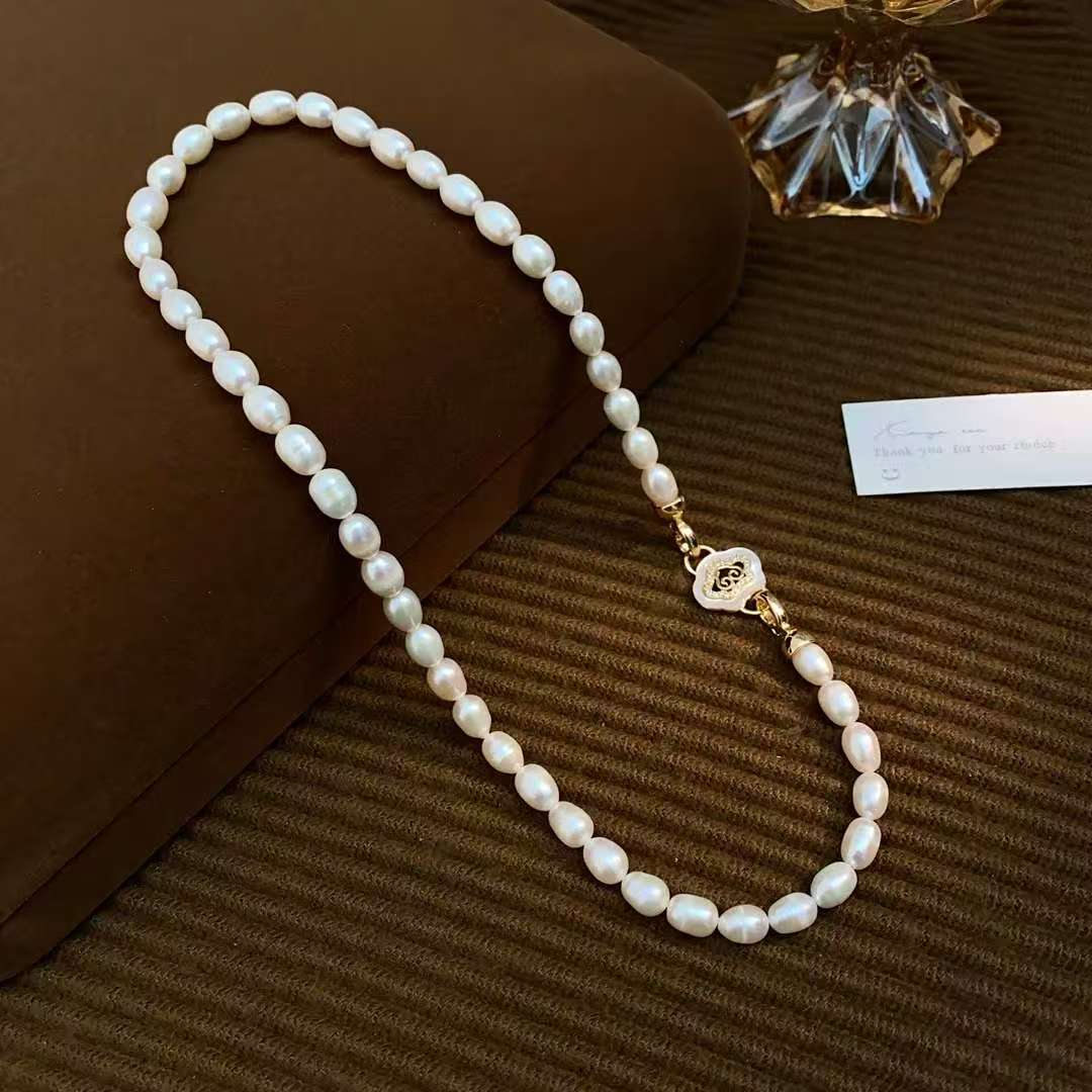 天然淡水珍珠项链精致优雅百搭如意锁骨链高级感气质复古国风项链