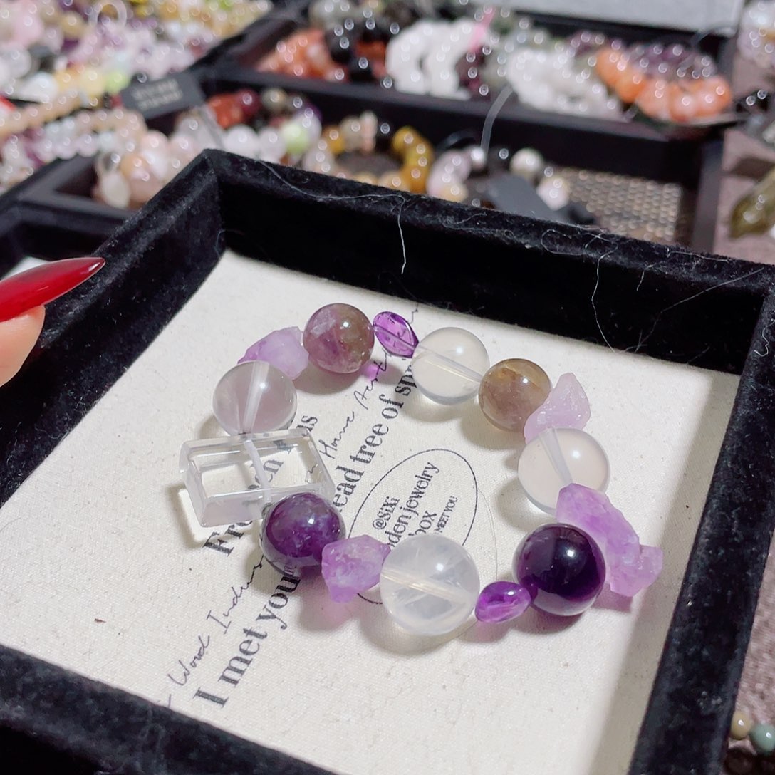 水晶未镶嵌手链紫