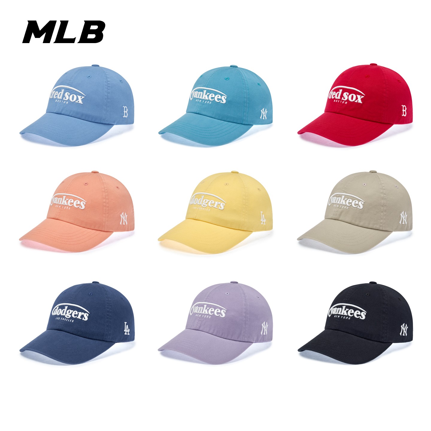 MLB韩国专柜正品25新款男女情侣JELLY CAP百搭多巴胺棒球帽鸭舌帽