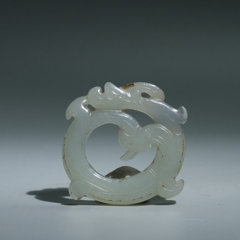 lot11541 清代 白玉龙纹环