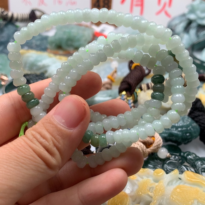 翡翠颈饰未镶嵌保真天然A货翡翠