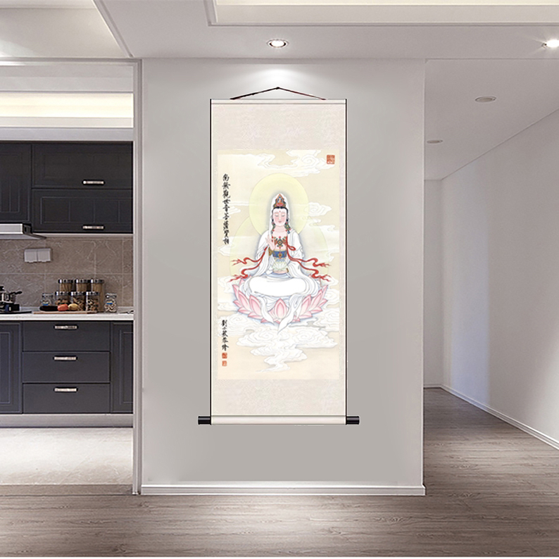 《南海观音》观音菩像挂画观世音菩萨画像装饰画