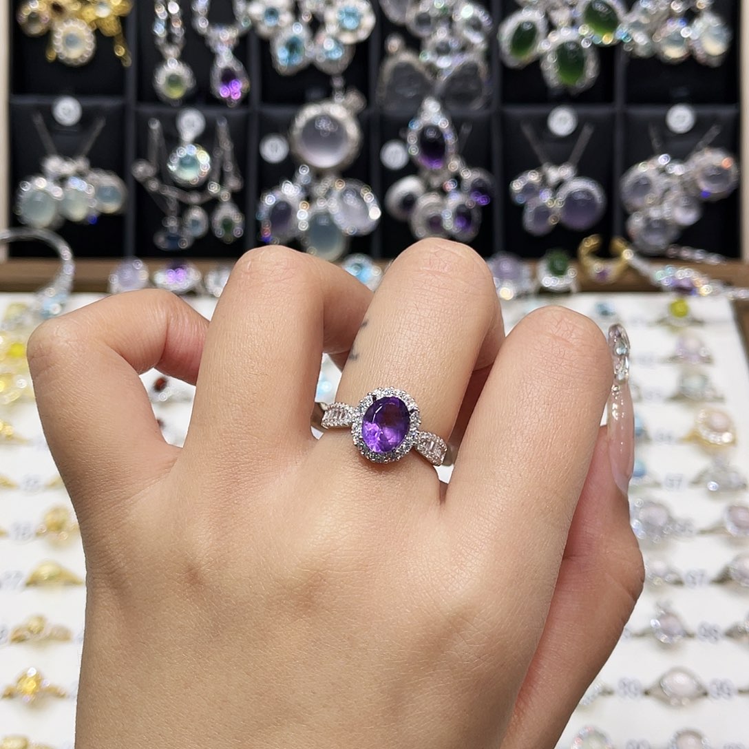 *****银S925镶嵌紫晶戒指