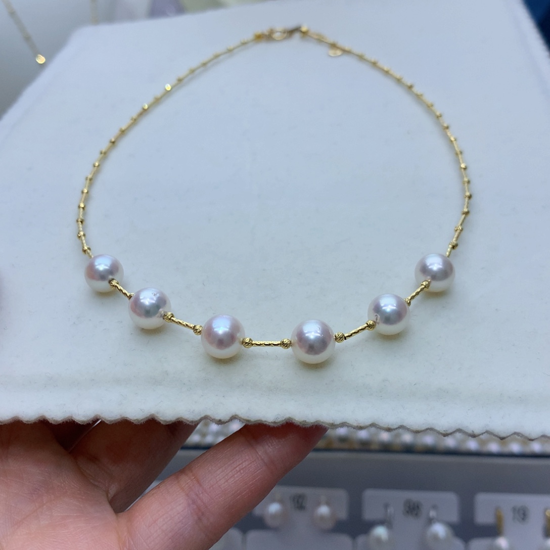 海水珍珠18K金镶嵌项链