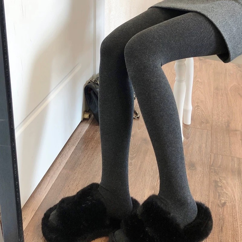 Miu系自发热抗起球压力显瘦打底袜加绒外穿保暖百搭格雷系穿搭