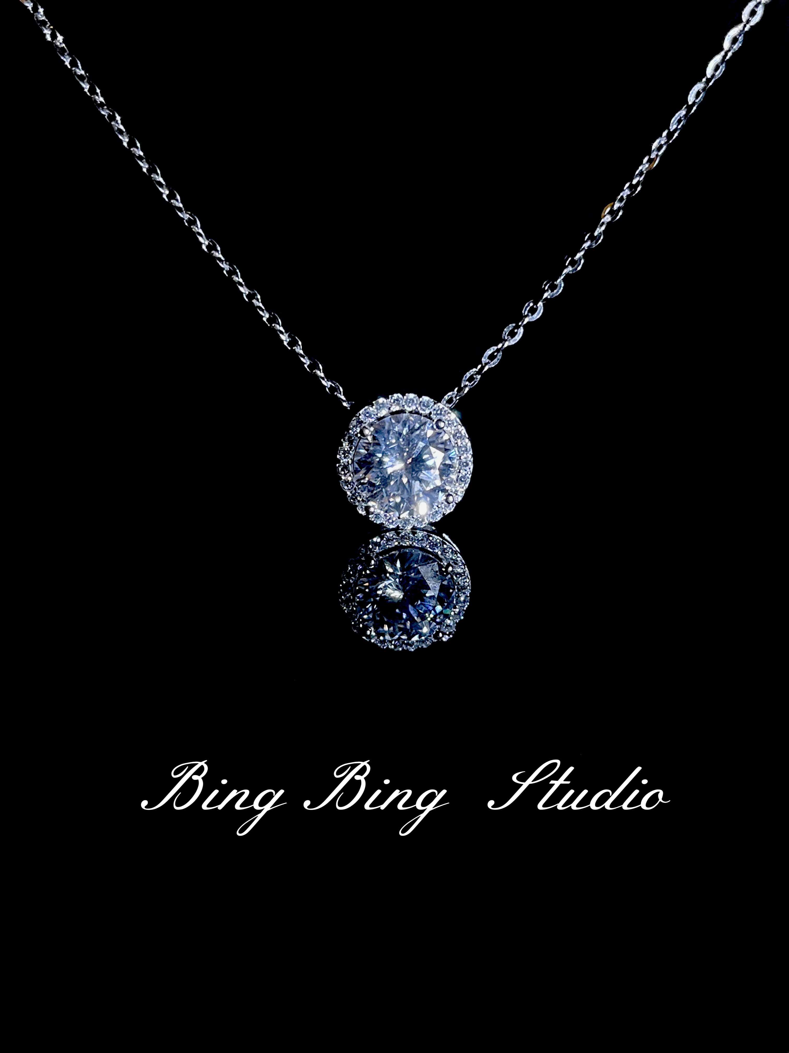 坠链均925银莫桑石 BingBing Studio轻奢 气质时尚简约百搭项链