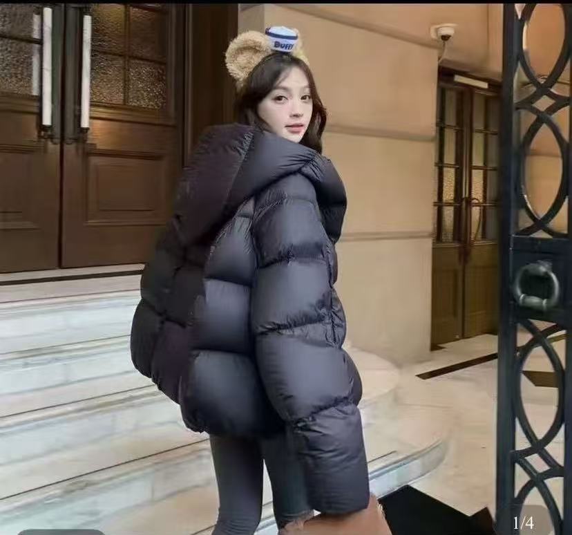 【七老板专属】新秋冬设计师时尚云朵帽磁吸扣加厚保暖鹅绒服女5126