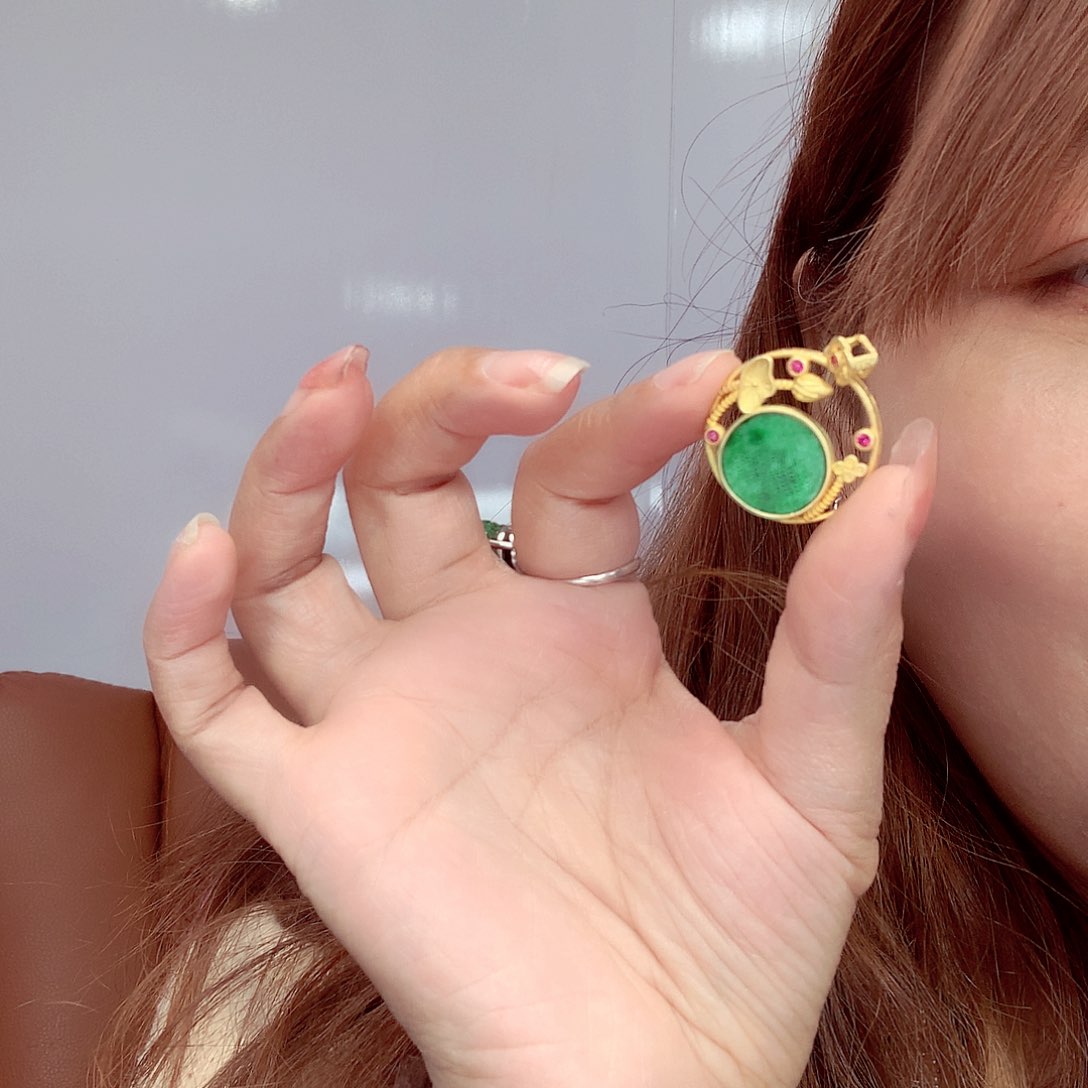 翡翠颈饰银S925镶嵌翡翠