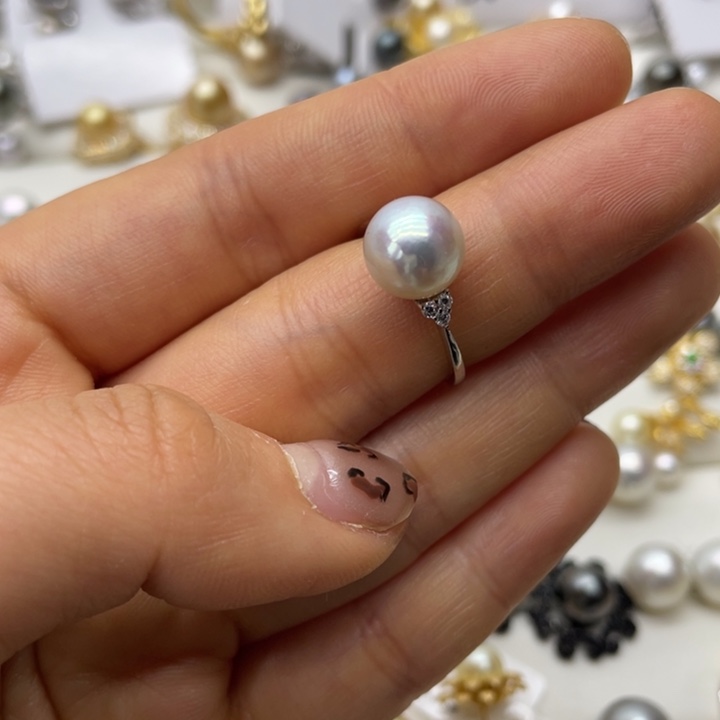 海水珍珠戒指银S925镶嵌