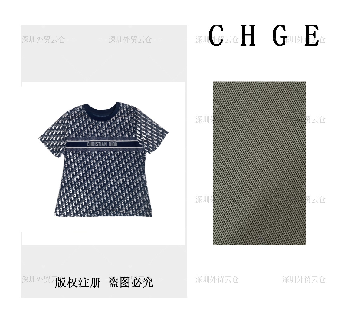 【高奢出口转内销】2025夏季新款蓝色短袖#9288