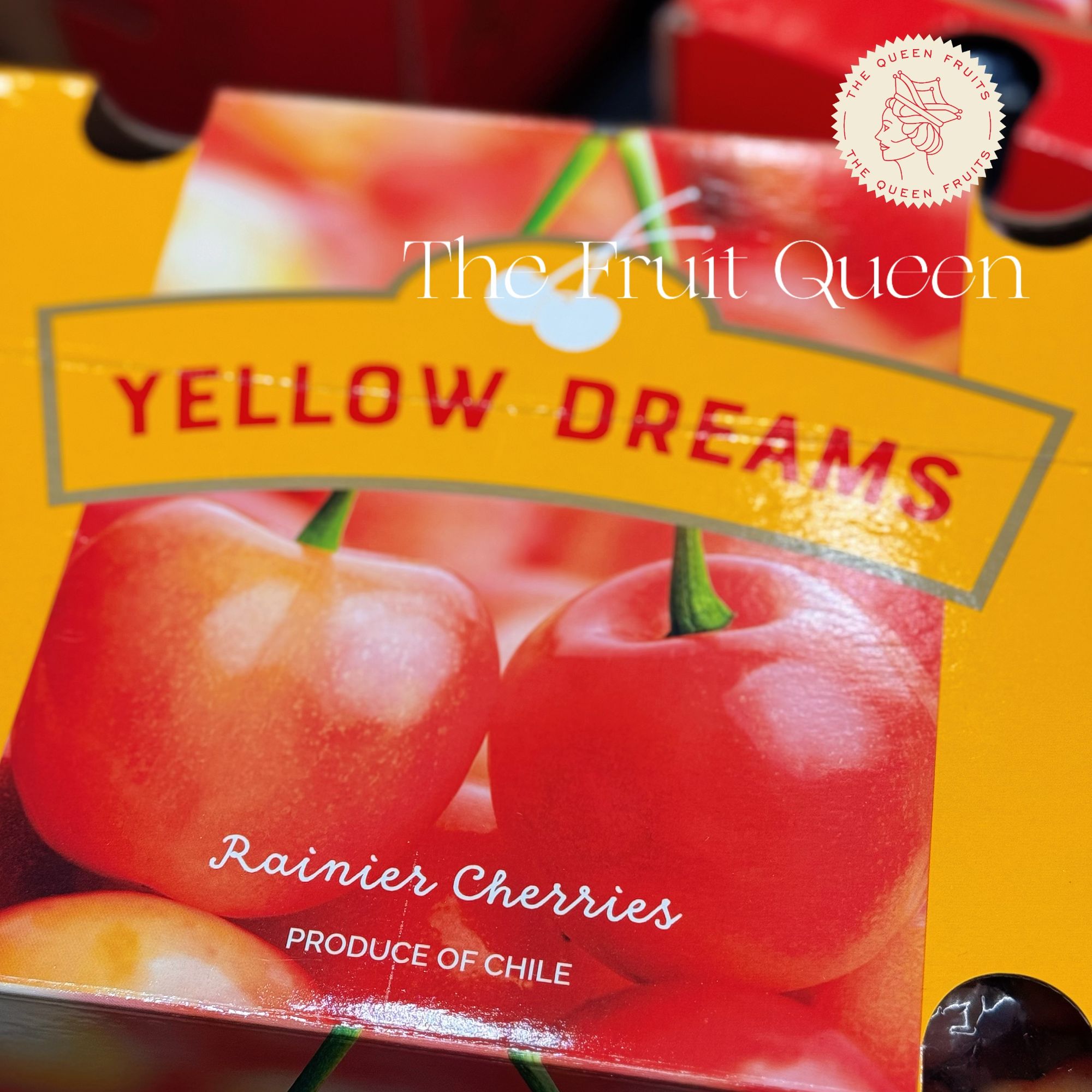 皇家雷尼尔智利空运黄金车厘子3J/4斤现货新鲜发货内附果径卡黄车黄雷尼尔智利