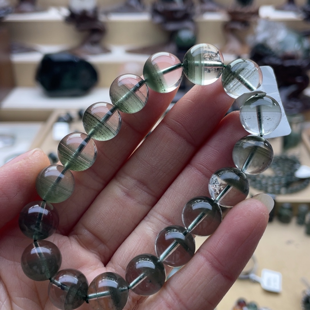 手串未镶嵌水晶绿幽灵千层手串