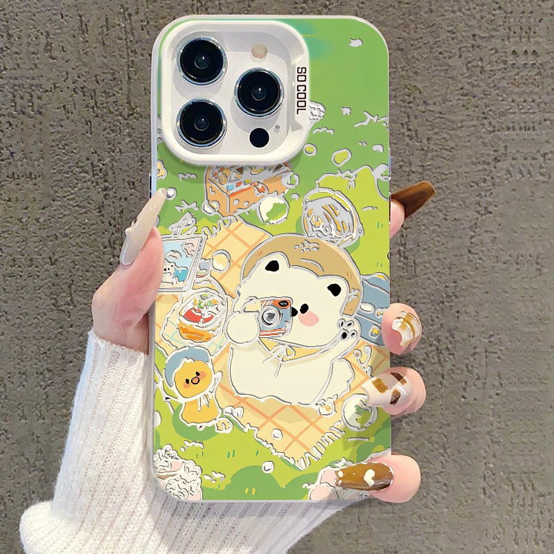 个性小狗高颜值彩银手机壳适用于苹果华为OPPO小米VIVO卡通镭射