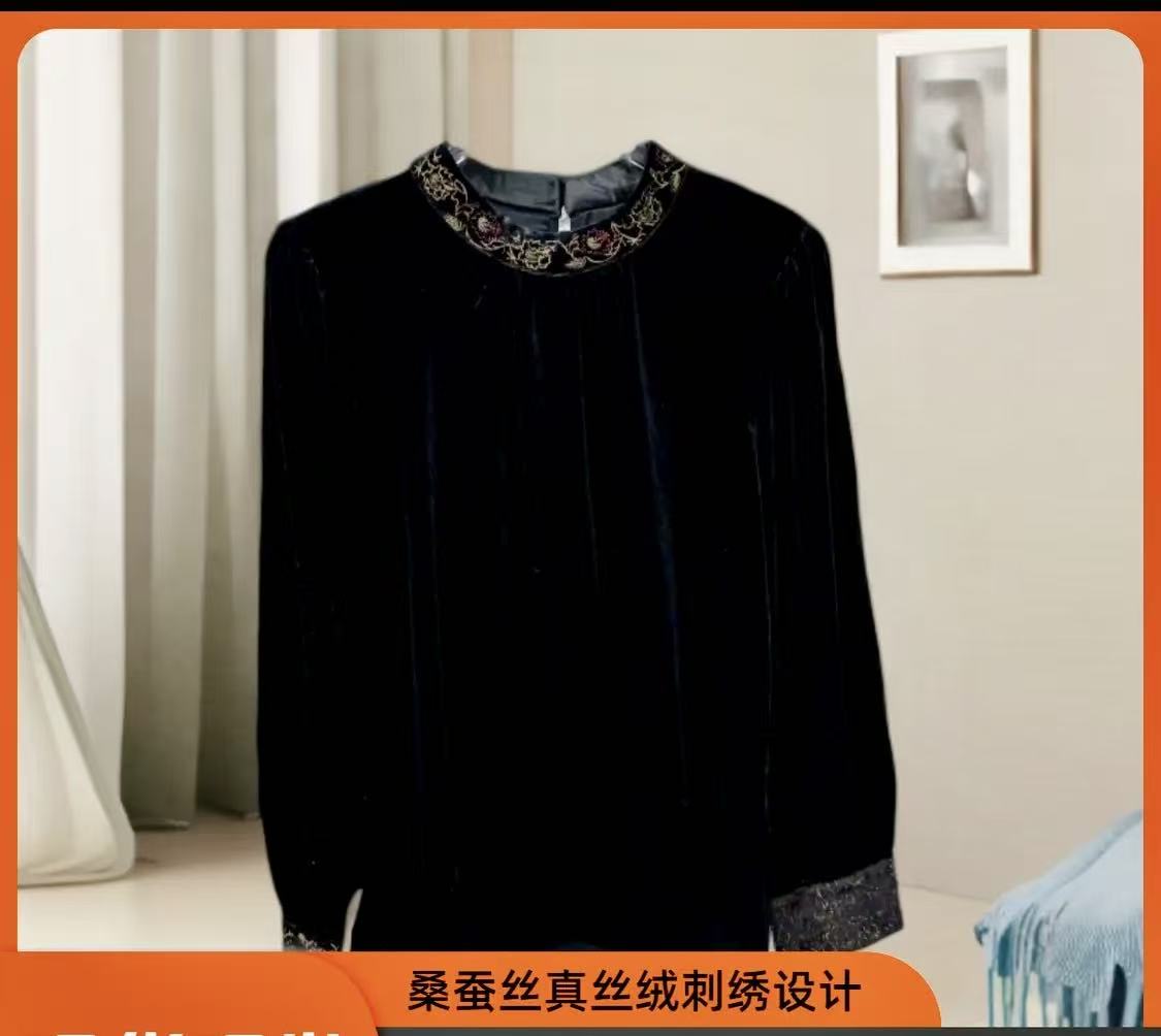 彩绘  新中式文艺新款重工印花上衣