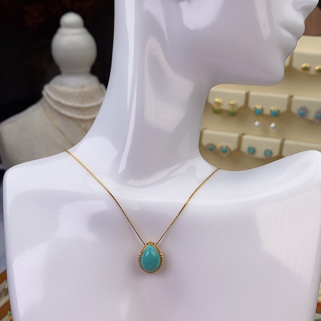 绿松石颈饰18K金镶嵌