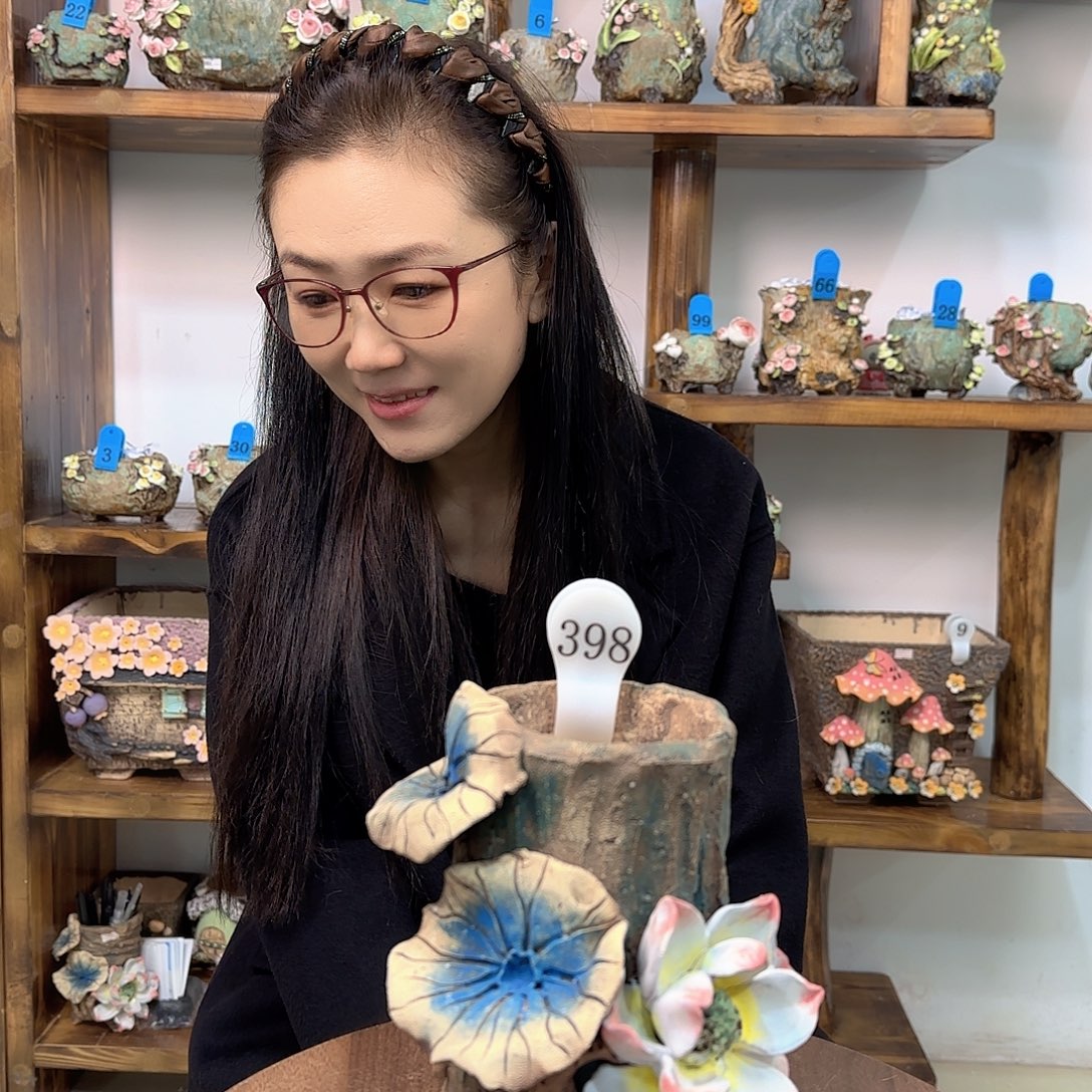 本默花器麦饭石花盆