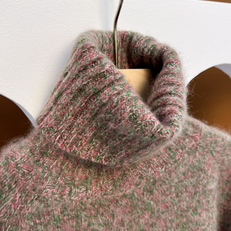 羊范花纱拉绒系列~翻领慵懒风百搭气质韩系羊绒衫重磅花纱针织衫