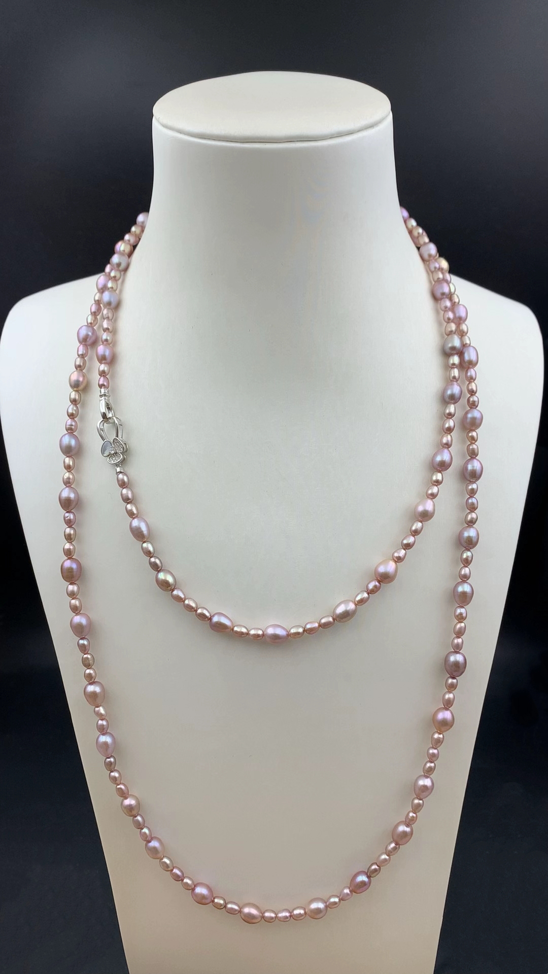 【幸运草】天然淡水无核珍珠项链仙女紫百 搭毛衣链4-5mm&7-8mm