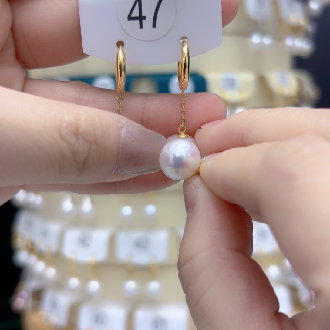 淡水珍珠耳饰银S925镶嵌