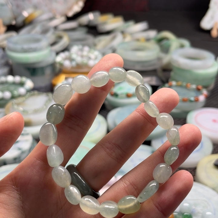 翡翠未镶嵌手镯天然缅甸翡翠手链A货