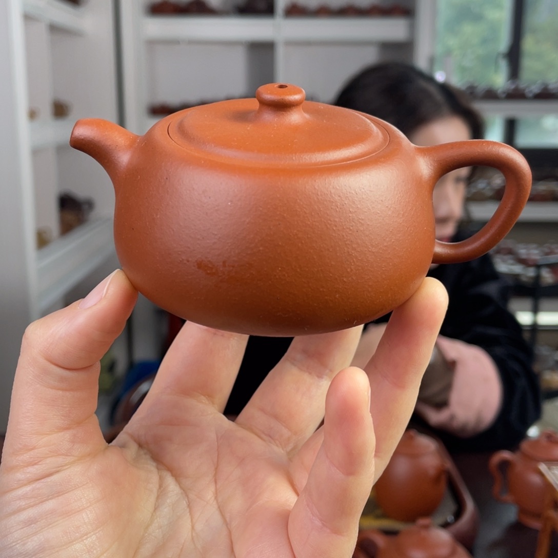 紫砂茶壶小红泥小井栏140cc