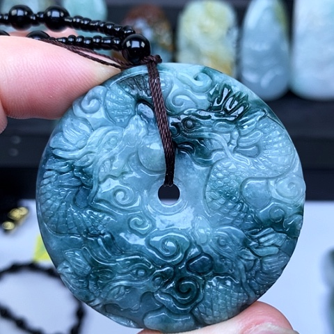 翡翠未镶嵌颈饰缅甸翡翠九龙扣