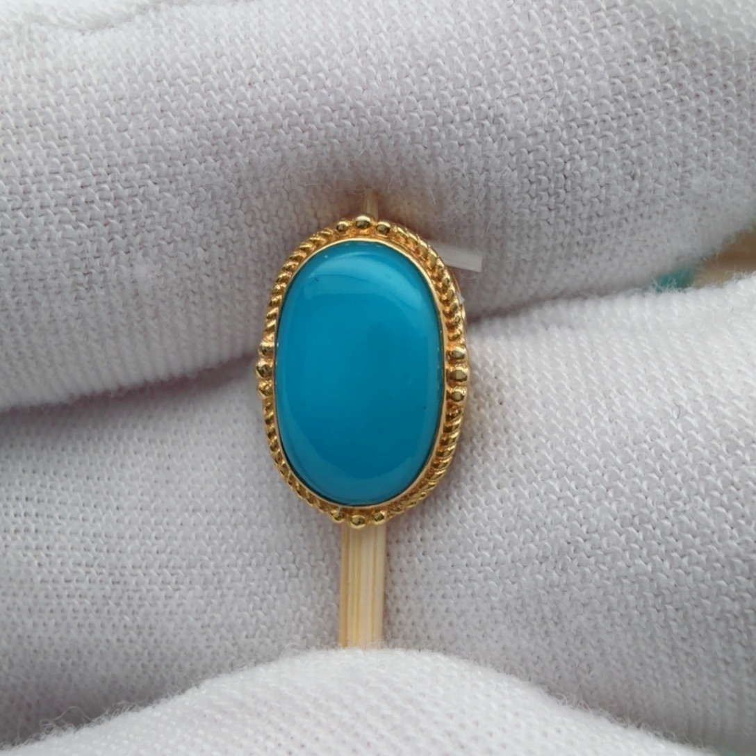 绿松石18K金镶嵌珠宝奇石