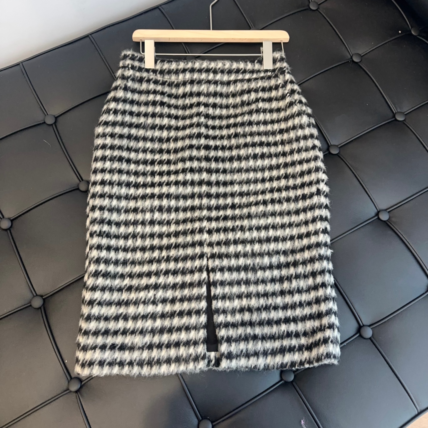 125BQ4323千鸟格高腰半身裙复古宽松冬季半裙休闲显瘦时尚秋冬