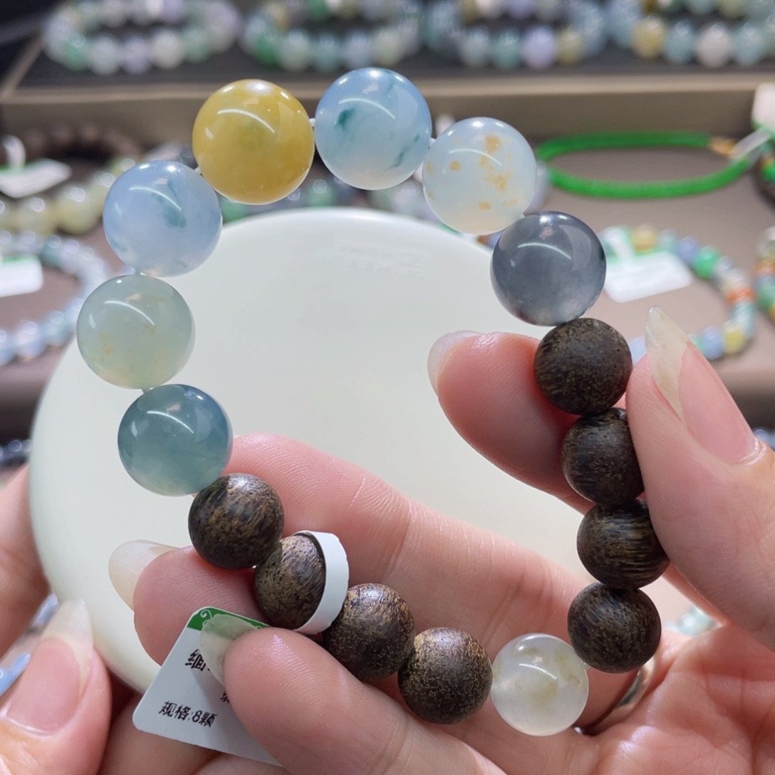 未镶嵌手链翡翠飘花半圈