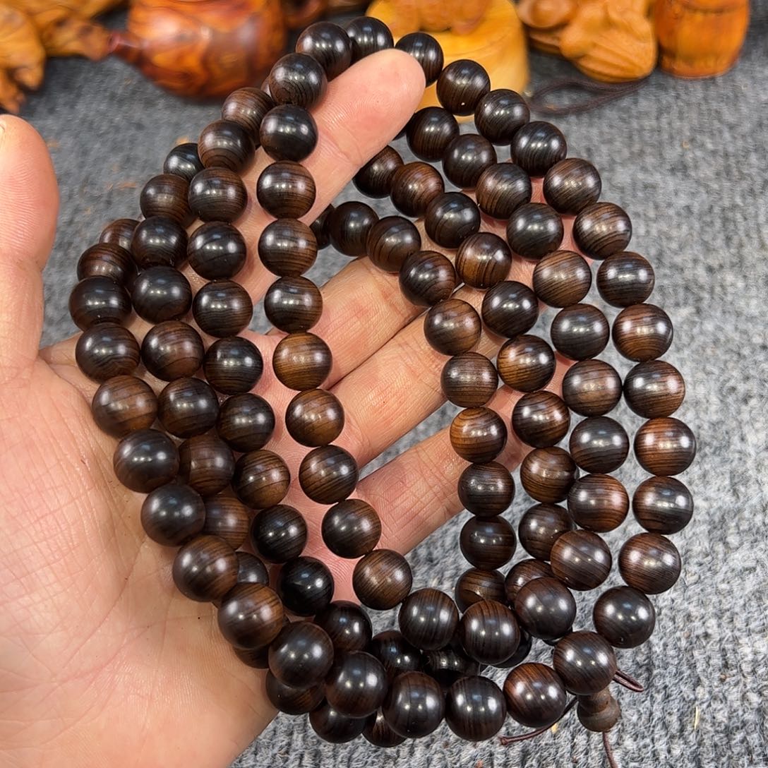 崖柏太行崖柏天然雷击木12/108圆珠，咖啡甜奶香