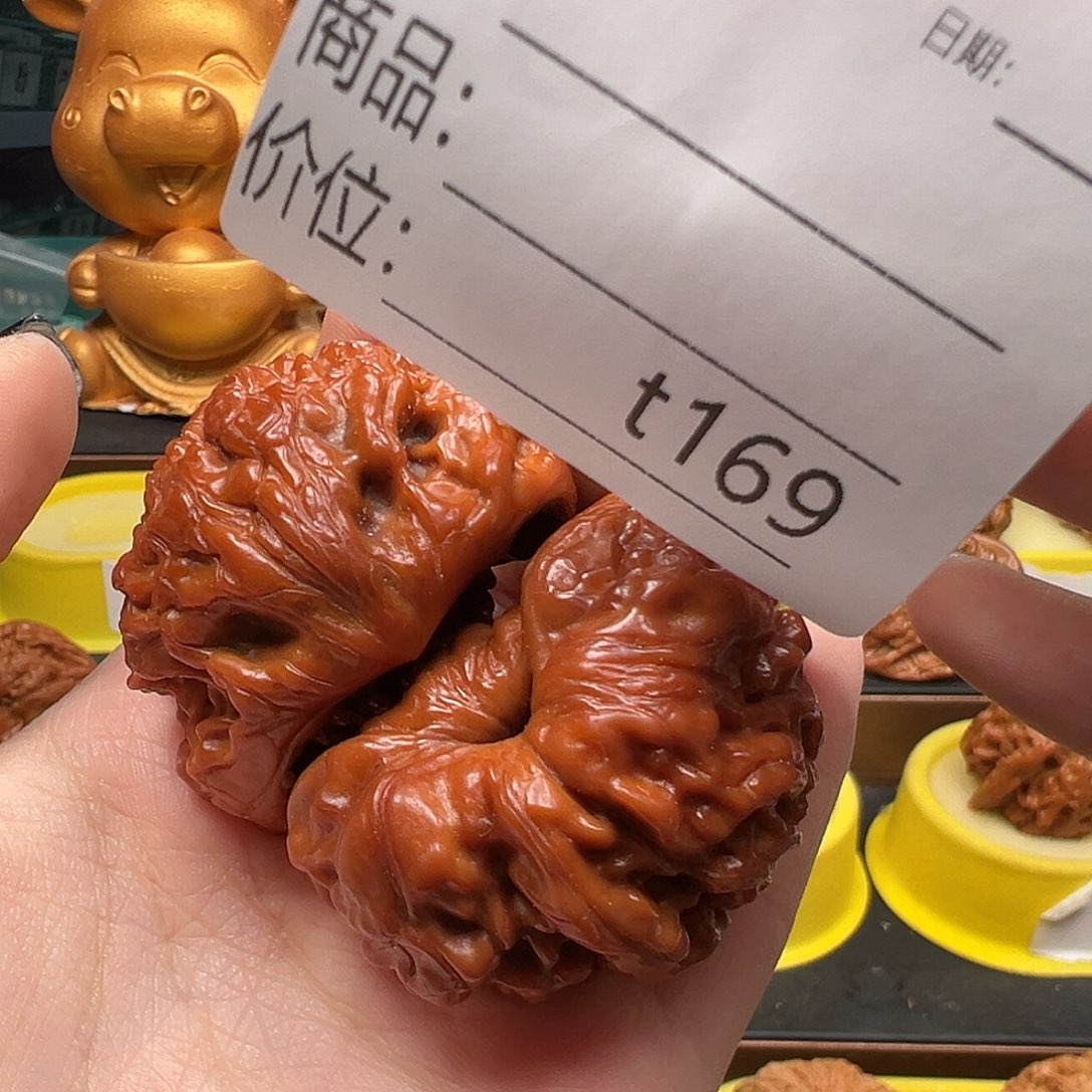 浩***司文玩核桃手把件蛇头